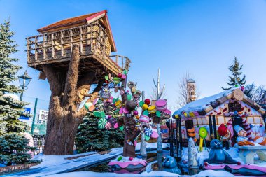 Sapporo Hokkaido, Japonya - 3 Şubat 2019 Shiroi koibito hatlarının