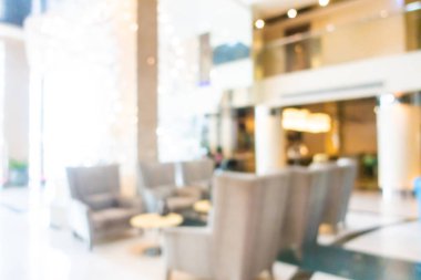Görüntü bulanıklığı ve arka plan için otel lobisinin dışsal görünümü