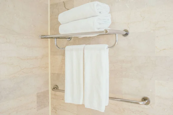 White towel in bathroom — Stock Photo, Image