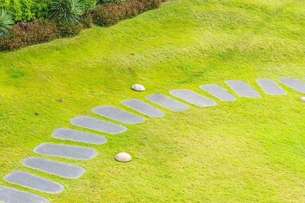 Beautiful stone path walk and run in the garden — Stock Photo, Image