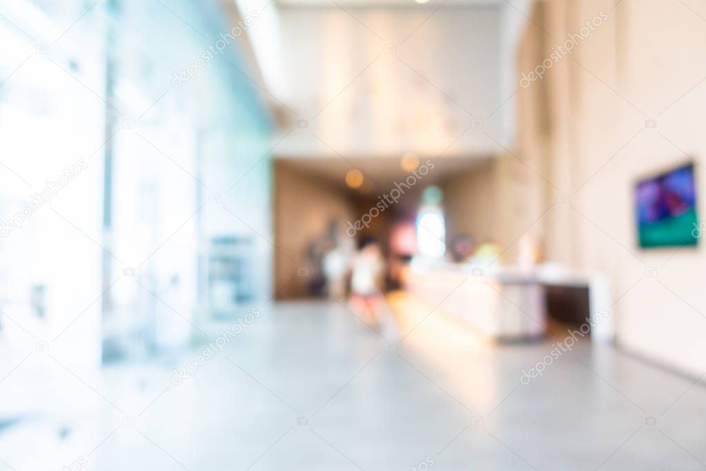 Abstract blur and defocus lobby decoration in hotel