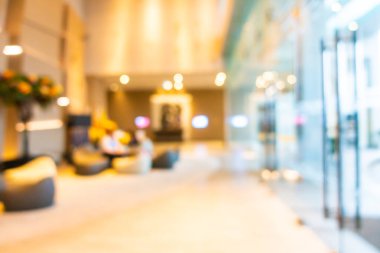 Otelde soyut bulanıklık ve defokus lobi dekorasyonu