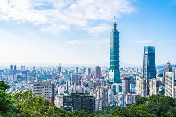 Güzel manzara ve cityscape taipei 101 bina ve ark