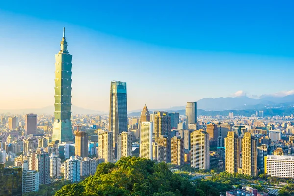 Güzel manzara ve cityscape taipei 101 bina ve ark