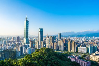 Güzel manzara ve cityscape taipei 101 bina ve ark