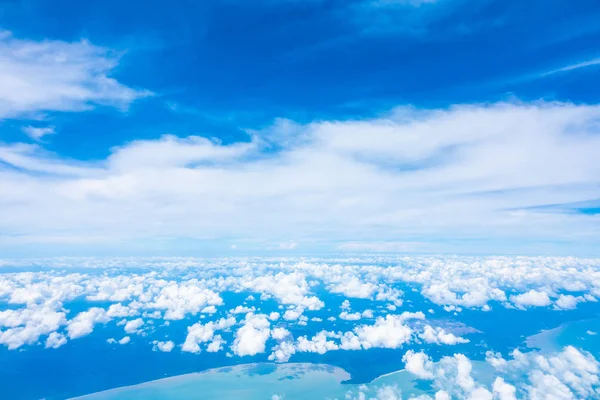 Aerial view of white cloud and blue sky — Stock Photo, Image