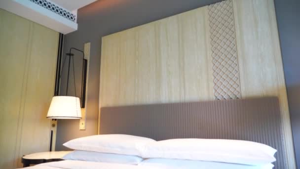 Imagens Luxo Mobilado Quarto Hotel — Vídeo de Stock