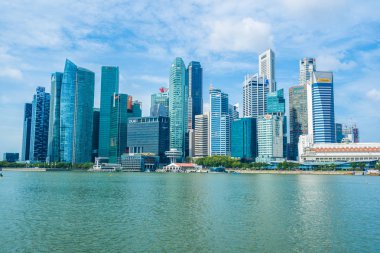 Singapur, 21 Ocak 2019: skyscra bina güzel mimari