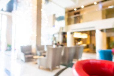 Görüntü bulanıklığı ve arka plan için otel lobisinin dışsal görünümü