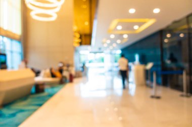 Görüntü bulanıklığı ve arka plan için otel lobisinin dışsal görünümü