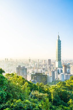 Güzel manzara ve cityscape taipei 101 bina ve ark