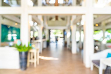 Görüntü bulanıklığı ve arka plan için otel lobisinin dışsal görünümü