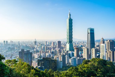 Güzel manzara ve cityscape taipei 101 bina ve ark
