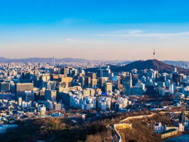 Bina Cityscape Seoul City güzel mimari