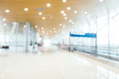 Soyut bulanıklık ve Havaalanı yolcu trans için terminal defocused