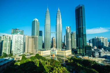 Beautiful architecture building exterior city in kuala lumpur sk clipart