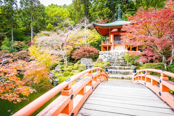 Hermoso templo Daigoji con colorido árbol y hoja en otoño s — Foto de Stock