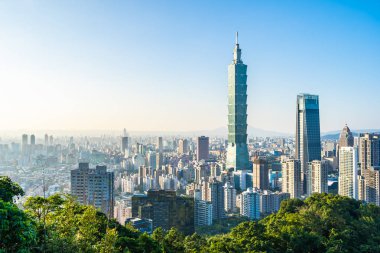 Güzel manzara ve cityscape taipei 101 bina ve ark