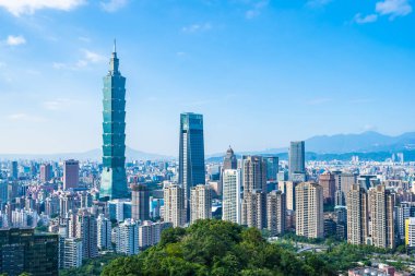 Güzel manzara ve cityscape taipei 101 bina ve ark
