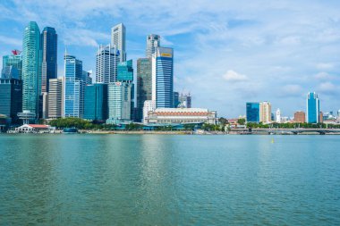 Singapur, 21 Ocak 2019: skyscra bina güzel mimari