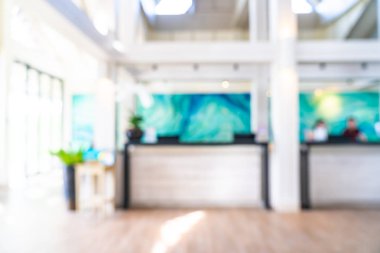 Görüntü bulanıklığı ve arka plan için otel lobisinin dışsal görünümü