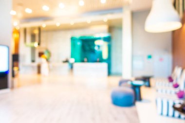 Otelde soyut bulanıklık ve defokus lobi dekorasyonu