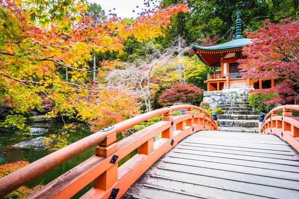 Hermoso templo Daigoji con colorido árbol y hoja en otoño s — Foto de Stock