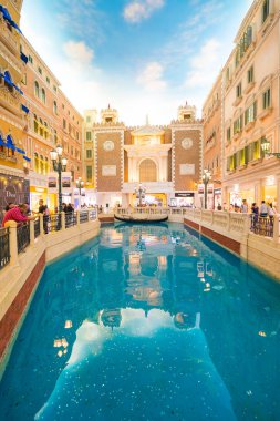 Macau, Çin - 8 Eylül 2018: Venedik m dönüm noktası olan