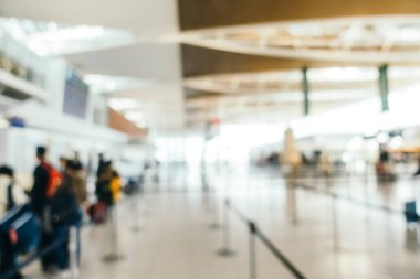 Soyut bulanıklık ve Havaalanı terminal yolcu için trans defocused