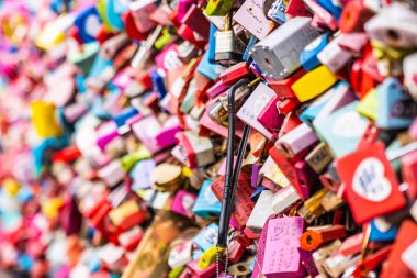 Seoul, Güney Kore 6 Aralık 2018: aşk anahtar namsan Dağı'nda