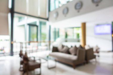 Otelde soyut bulanıklık ve defokus lobi dekorasyonu