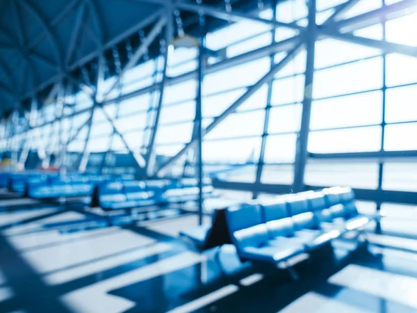 Abstract blur and defocused airport terminal interior — Stock Photo, Image