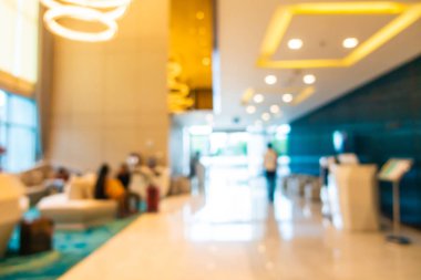 Görüntü bulanıklığı ve arka plan için otel lobisinin dışsal görünümü