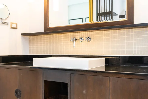 Sink faucet decoration in bathroom — Stock Photo, Image