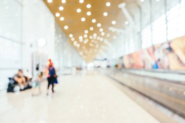 Soyut bulanıklık ve Havaalanı yolcu trans için terminal defocused