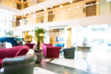Görüntü bulanıklığı ve arka plan için otel lobisinin dışsal görünümü