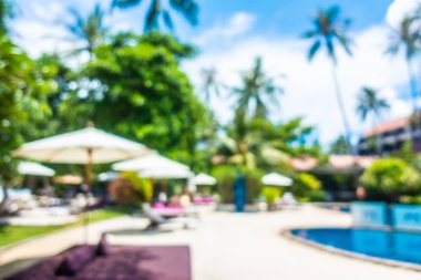 Lüks hote soyut bulanıklık ve defokus açık yüzme havuzu