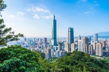 Güzel manzara ve cityscape taipei 101 bina ve ark