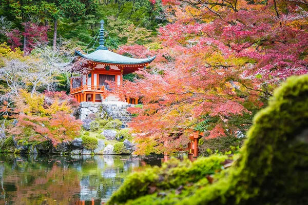 Schöner Daigoji-Tempel mit buntem Baum und Blatt im Herbst — Stockfoto