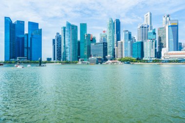 Singapur, 21 Ocak 2019: skyscra bina güzel mimari