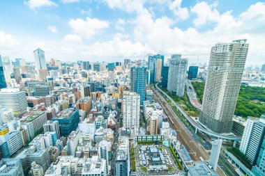 Tokyo şehir manzarası içinde bina güzel mimari