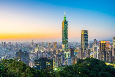 Güzel manzara ve cityscape taipei 101 bina ve ark