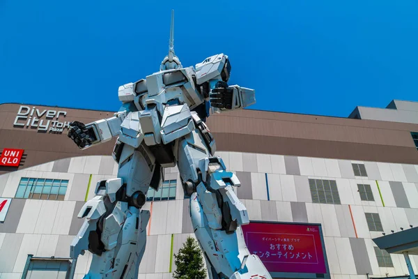 Tokyo Japonya - 1 Ağustos 2018 : Güzel Dev Unicorn Gundam Modeli — Stok fotoğraf