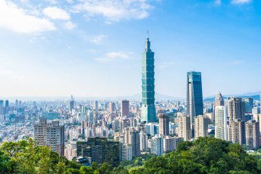 Güzel manzara ve cityscape taipei 101 bina ve ark