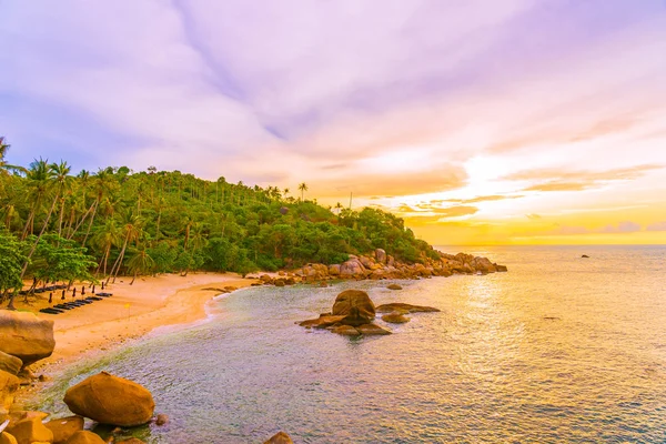 Piękny odkryty tropikalny plaża morze wokół Samui wyspa z co — Zdjęcie stockowe