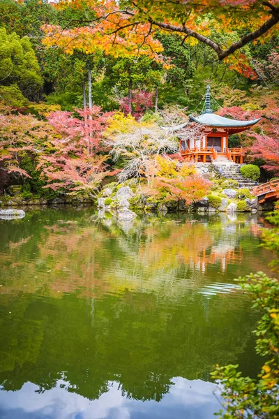 Vackra Daigoji tempel med färgglada träd och blad i höst s — Stockfoto