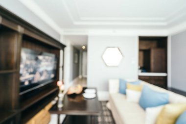 Soyut bulanıklık ve ufuk oturma odası iç