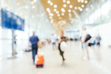 Soyut bulanıklık ve Havaalanı yolcu trans için terminal defocused