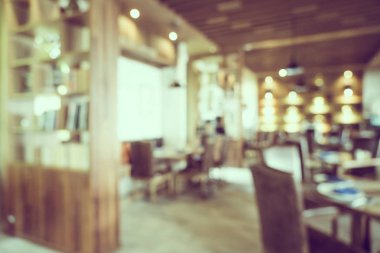 Soyut bulanıklık ve bulanık kahve dükkanı Cafe ve restoran interi