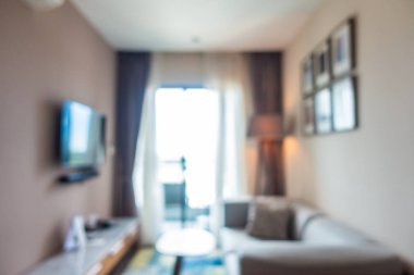 Soyut bulanıkoturma odası alanı dekorasyonu